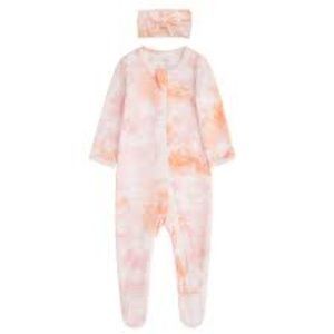 O2Baby Baby Girls Organic Cotton Zip-Front Sleeper Pajamas, Footed Sleep 'n Play